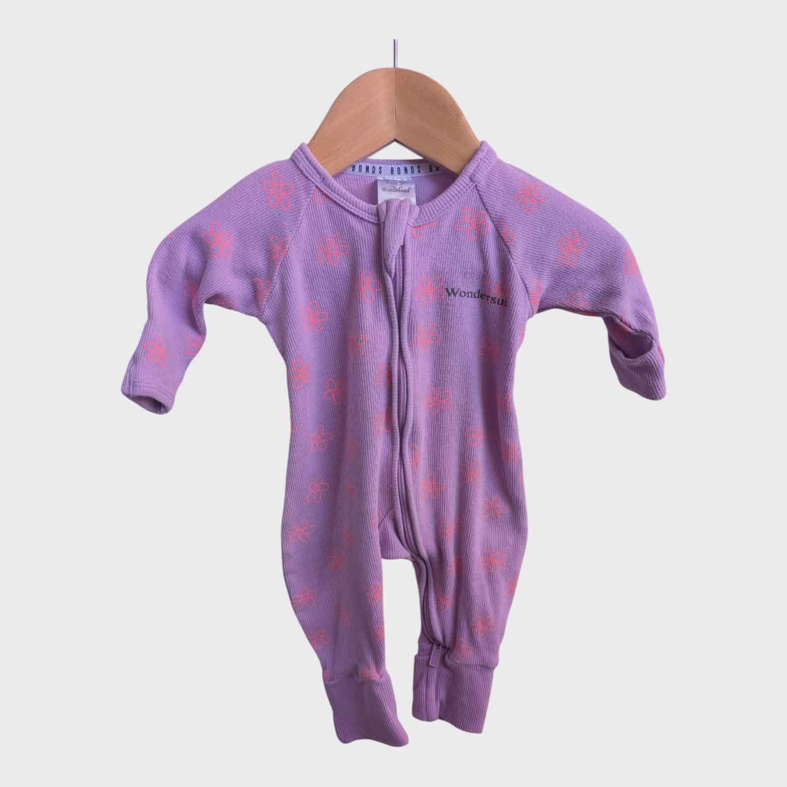 3 x Bonds Baby Girl Warmer Zippies – Size 0000 (Newborn)~Beautiful Colours 🩷💜