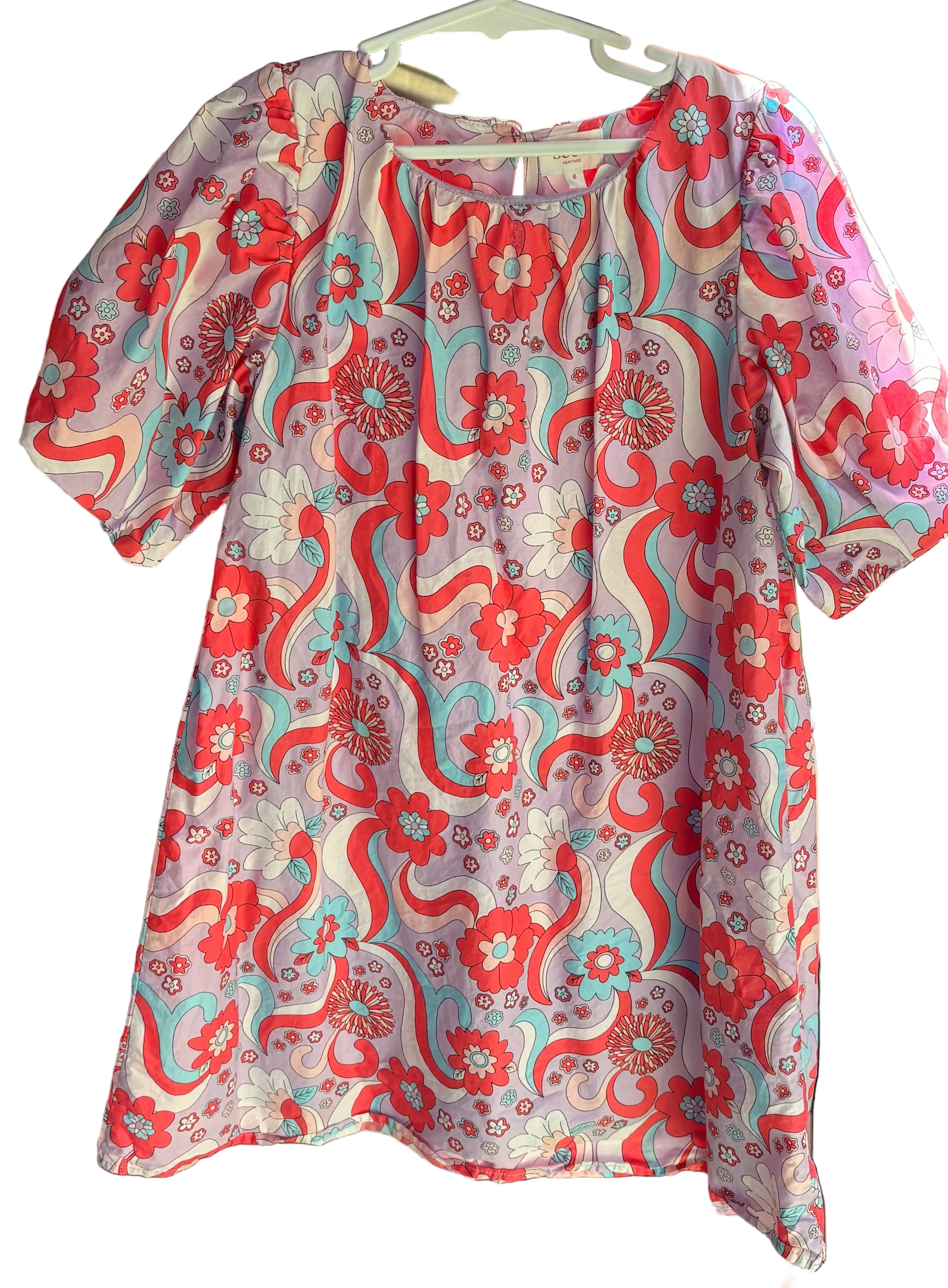 Boho Heritage Retro Floral Dress – Size 8