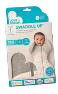 LOVE TO DREAM Swaddle Up™ Stage 1 (Medium 6–8.5kg) – 2.5 TOG Quilted Cotton – Grey