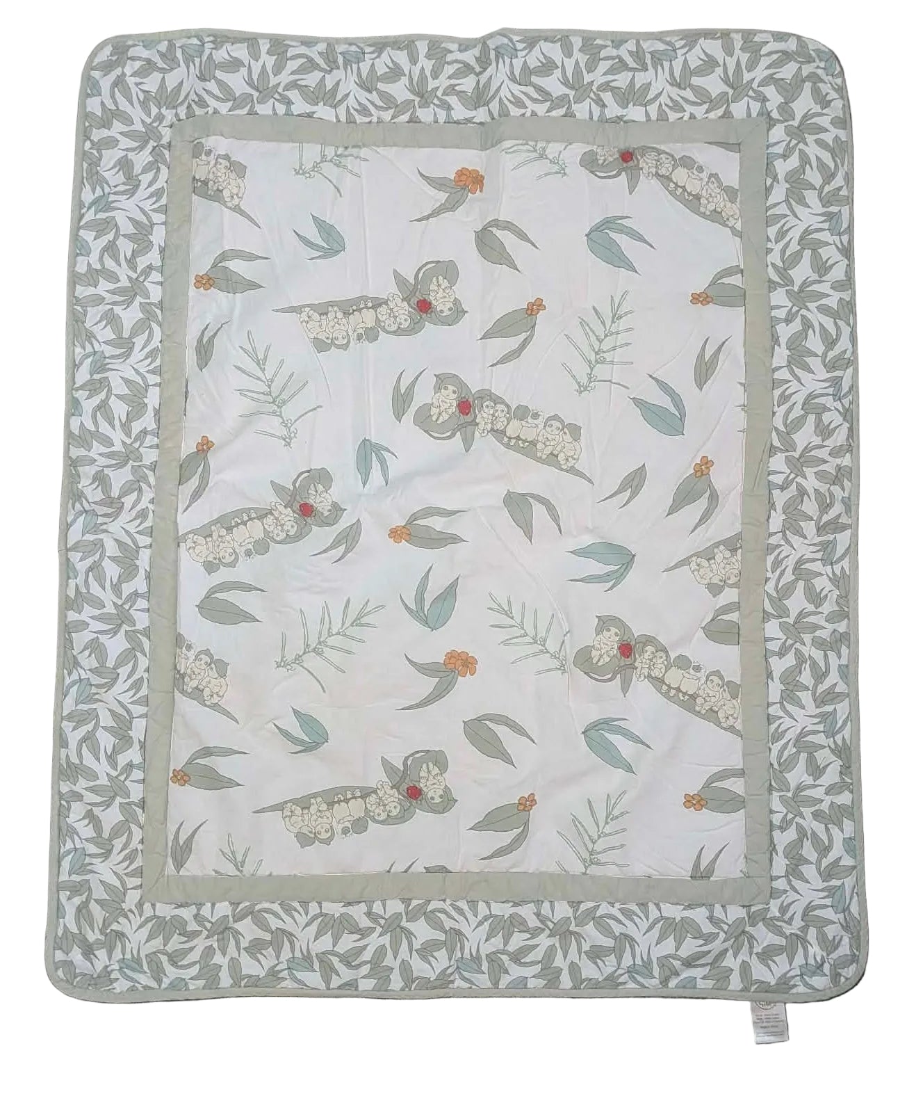 Neutral Botanical Baby Play Mat / Reversible Blanket