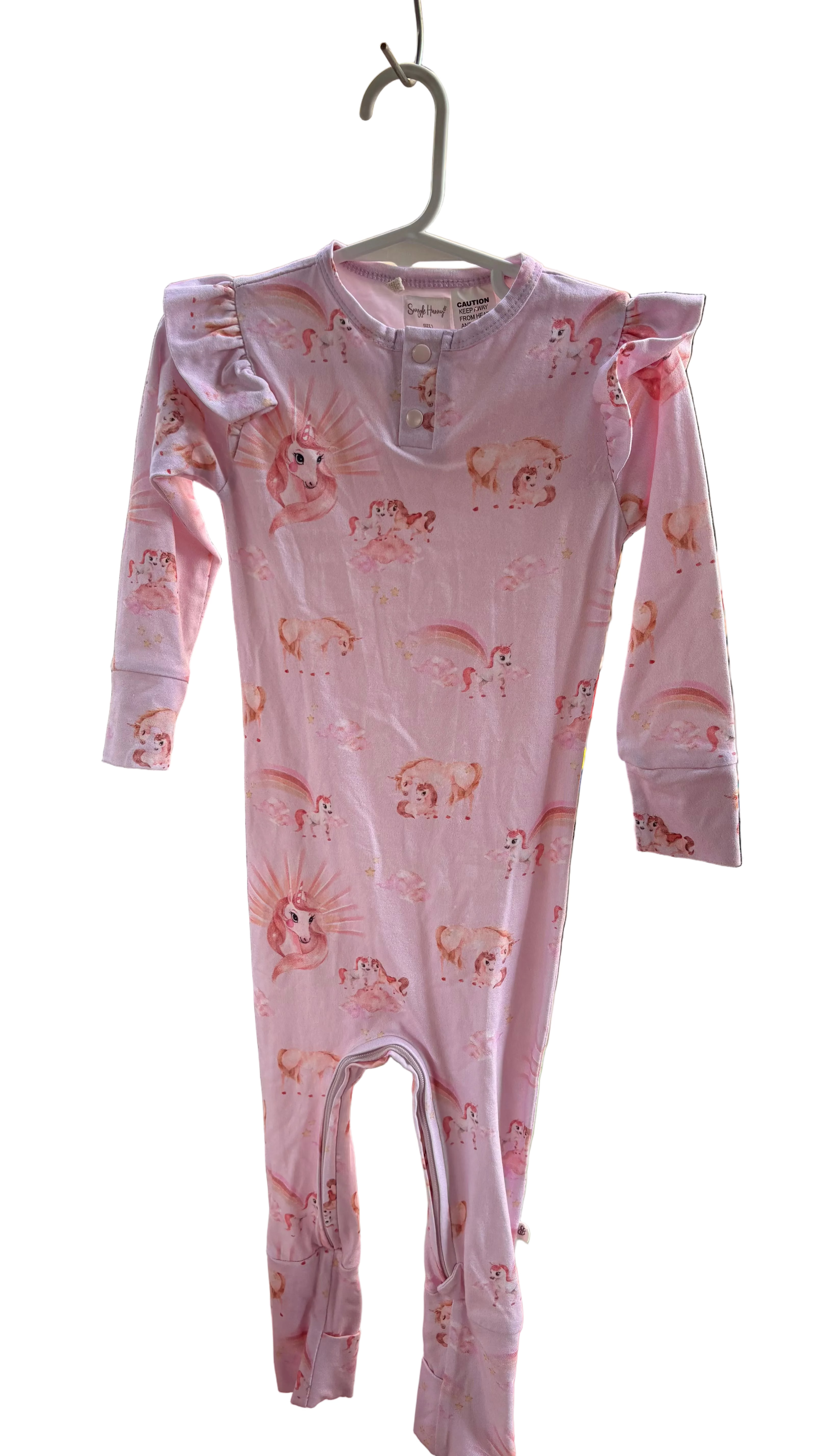 Snuggle Hunny Unicorn Dreams Long Sleeve Romper – Size 1