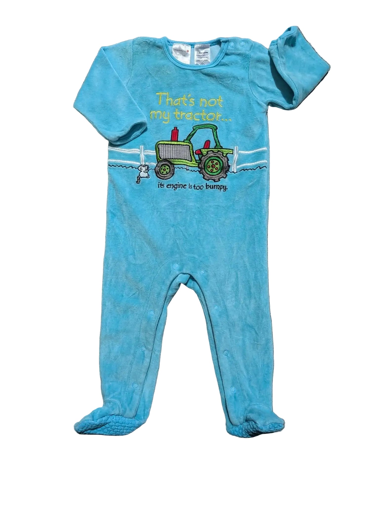 Tractor Print Footed Onesie – Size 0