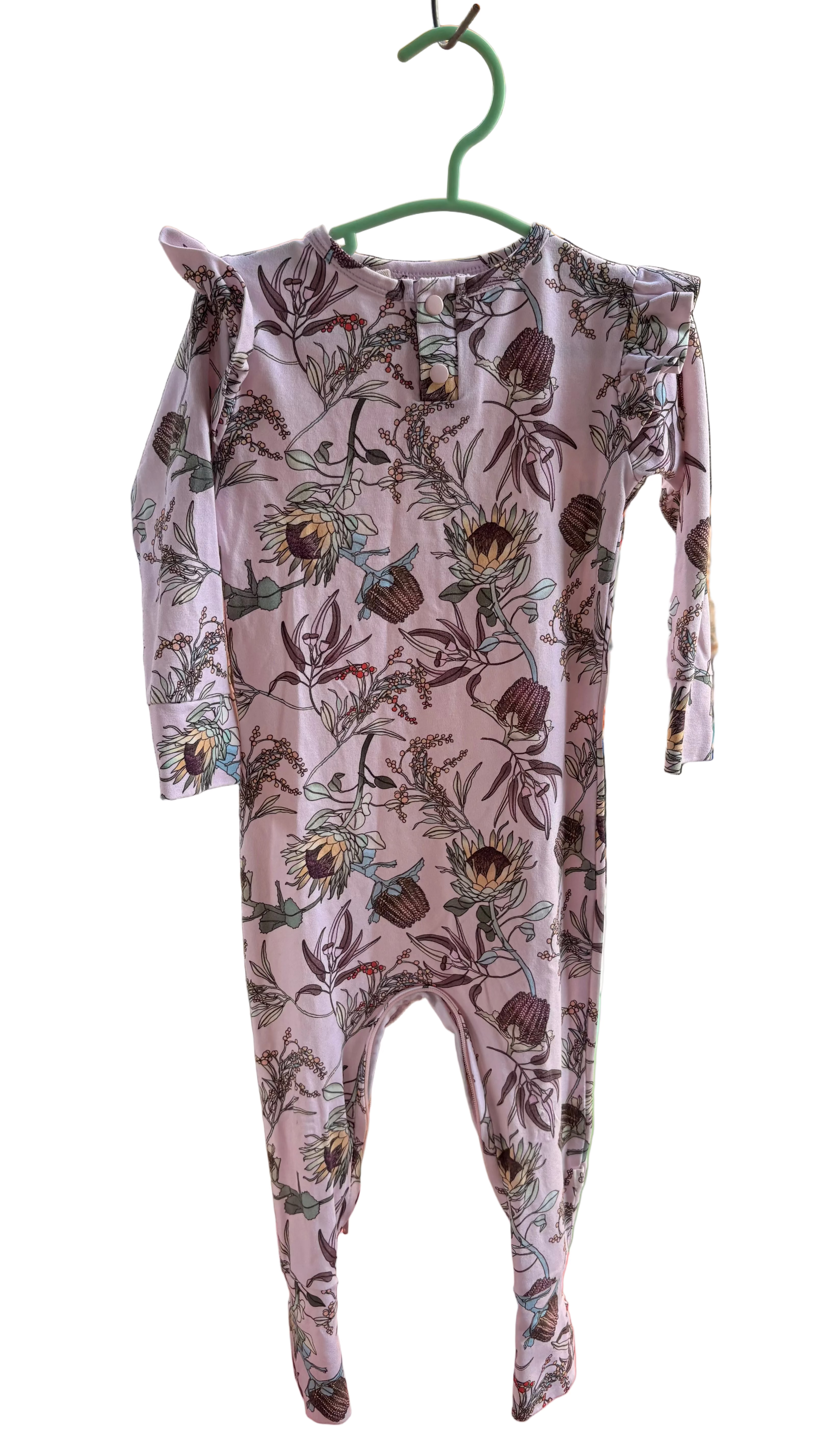 Snuggle Hunny Native Floral Long Sleeve Romper – Size 1