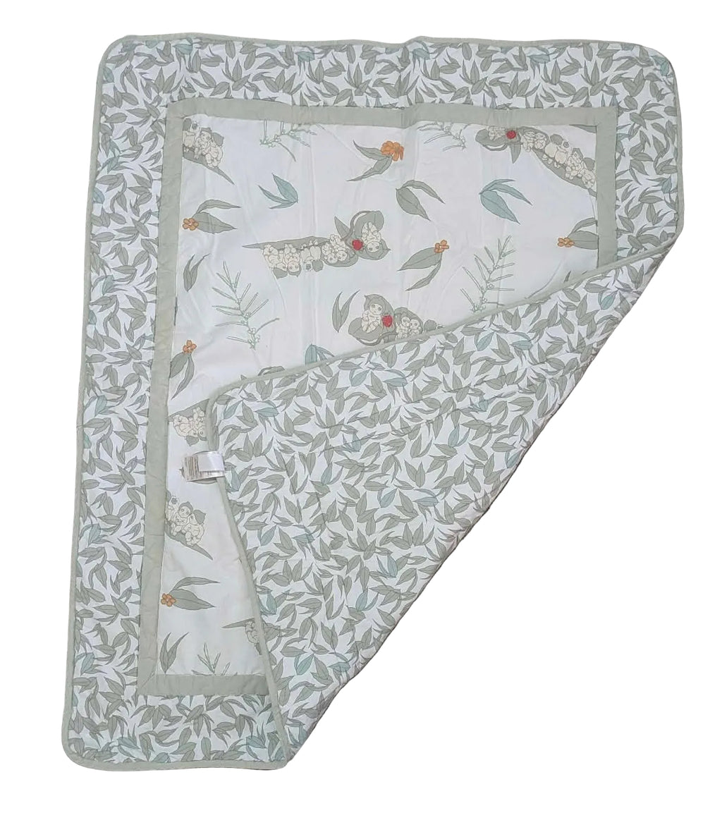Neutral Botanical Baby Play Mat / Reversible Blanket