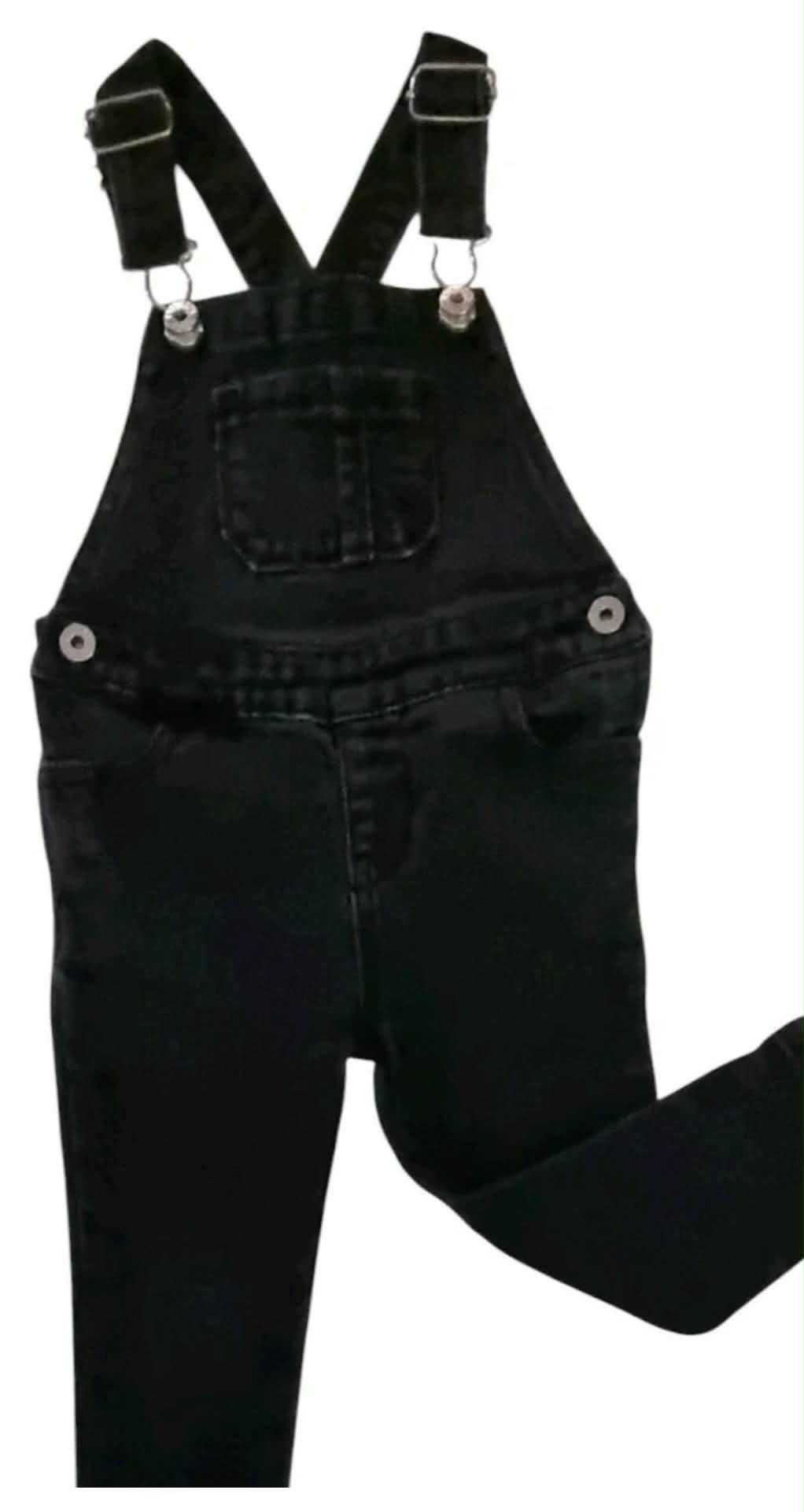 Little people black stretch Denim overalls  size 1 ￼
