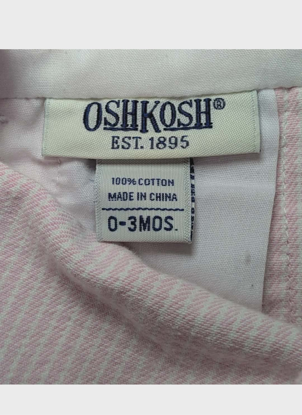🌸 Vintage OshKosh Baby Girl Pink Stripe Overalls – Size 0–3 Months - Like New🌸