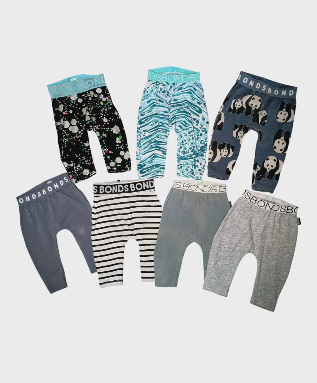 BONDS Size 000~Bundle of 7 pairs of Leggings~Cute prints and boys colours~EUC 💙