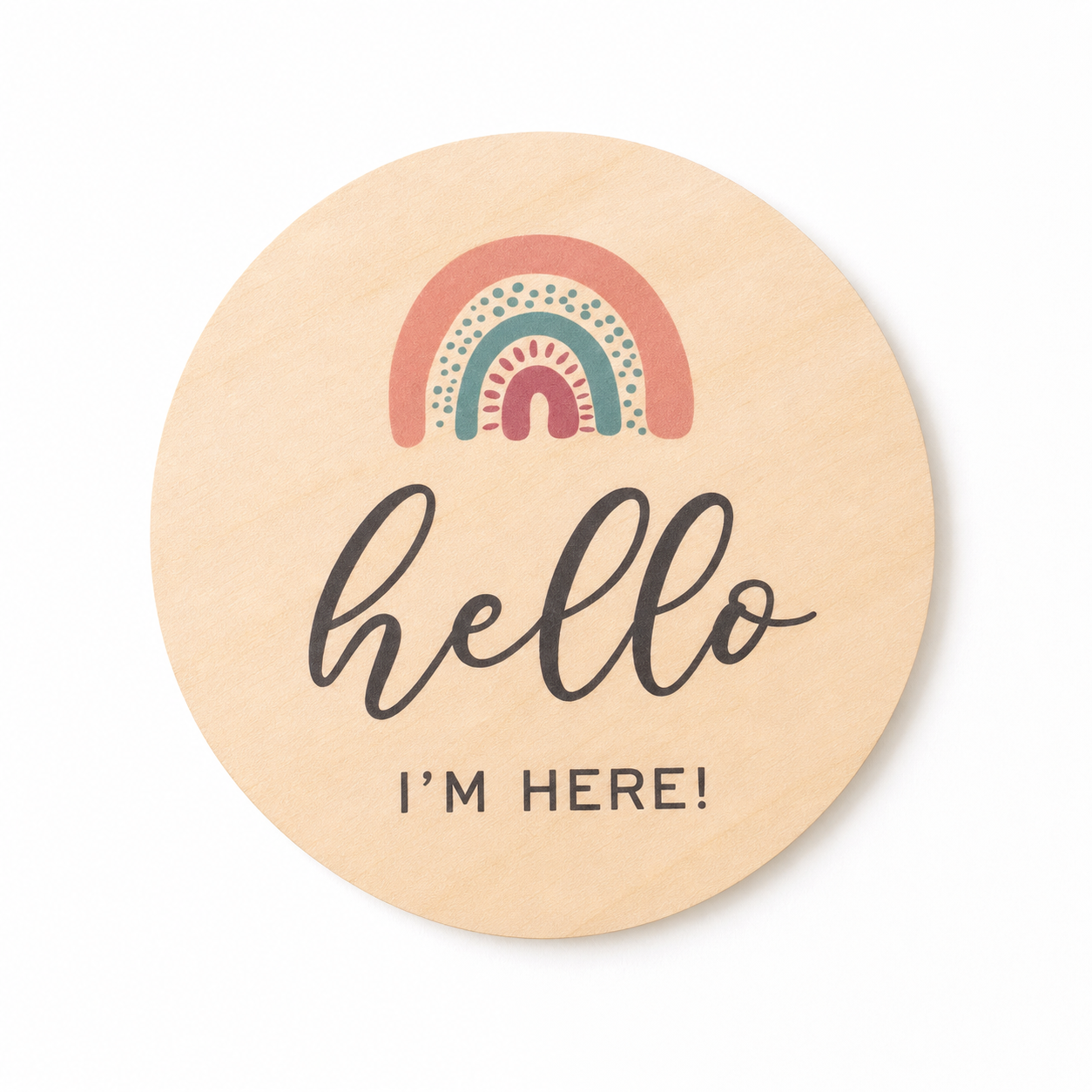 🌈 Rainbow Wooden Baby Milestone Discs Set