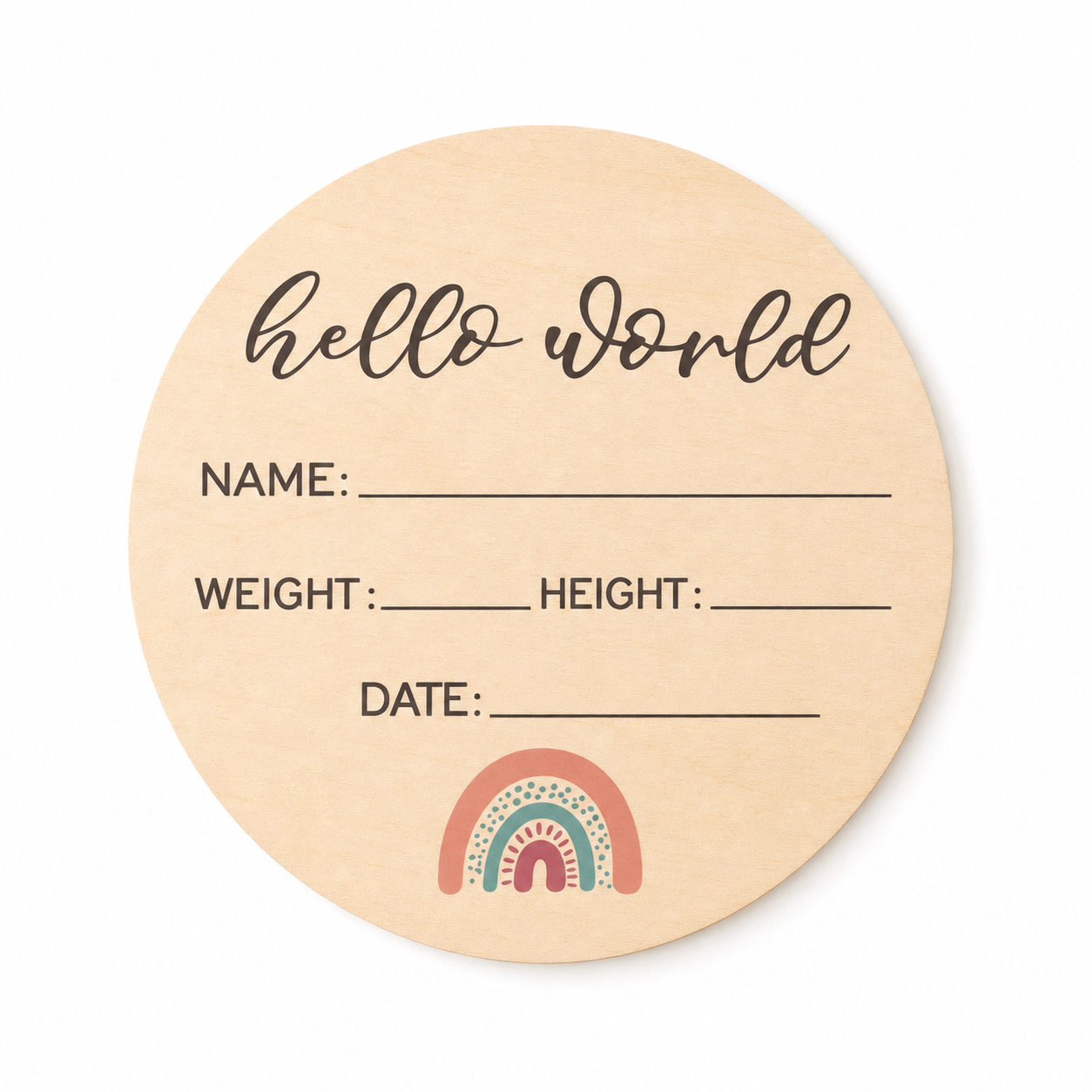 🌈 Rainbow Wooden Baby Milestone Discs Set