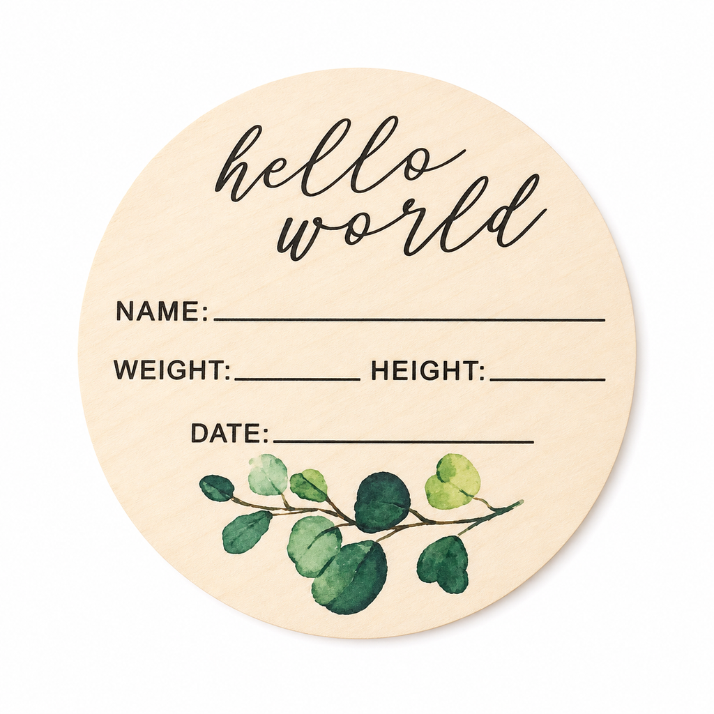 🌿 Eucalyptus Wooden Baby Milestone Discs Set