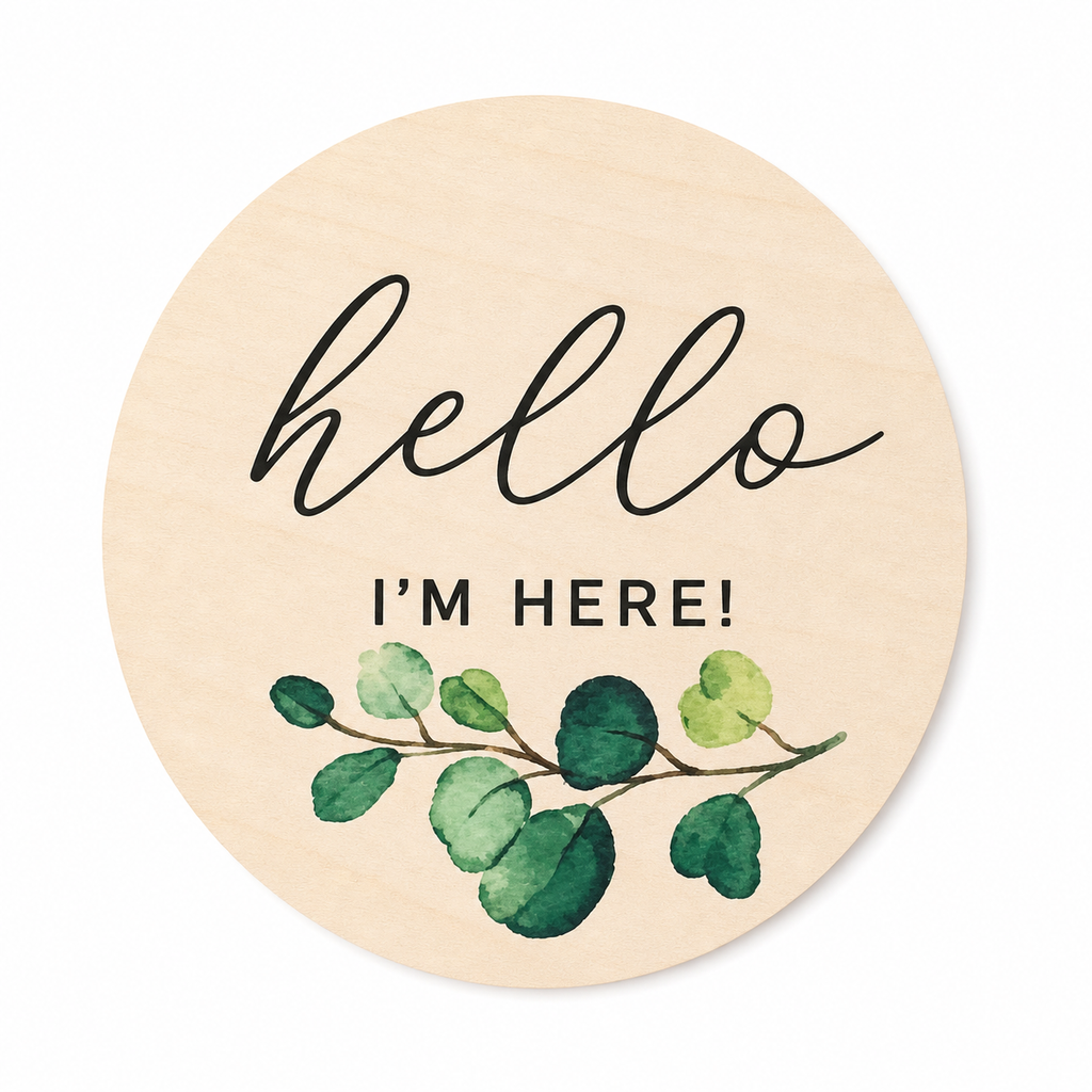 🌿 Eucalyptus Wooden Baby Milestone Discs Set