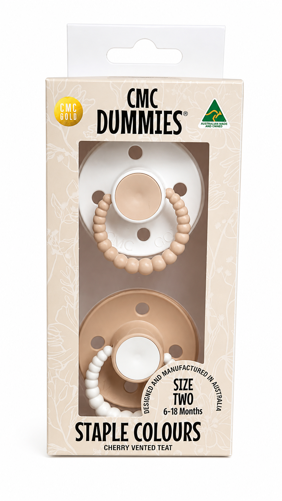 🤍 CMC Staple Colours Dummy Set (Size Two 6–18 Months)