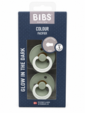 BIBS Glow in the Dark Dummy 2 Pack – Sage (Size 1)