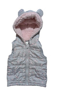 Anko Girls Puffer Vest – Grey & Pink Polka Dot (Size 3)