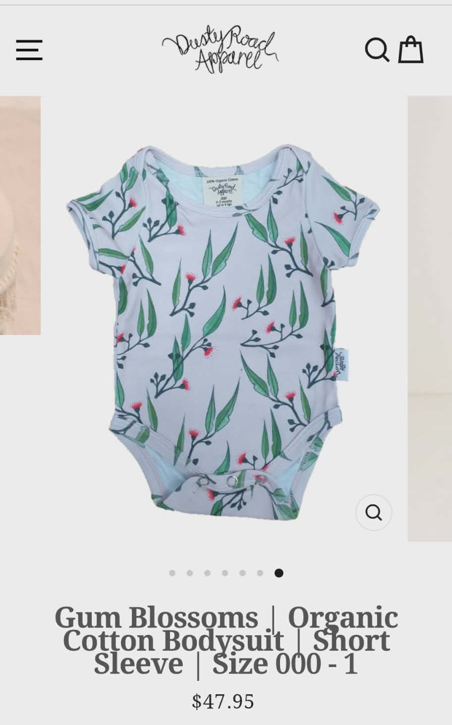 Dusty Road Apparel Gum Blossoms Set – Organic Cotton (Size 00)