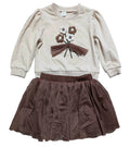 Shein Girls 2-Piece Set – Beige & Brown (Size 2–3Y)