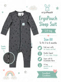 ErgoPouch Sleep Suit 1.0 TOG – Charcoal Print | Size 00 (3–6 Months)