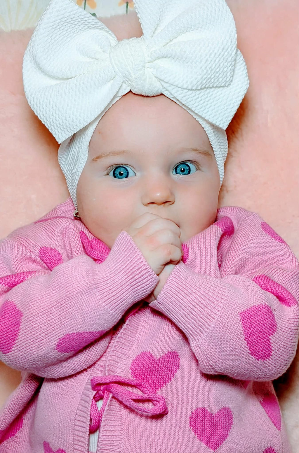 Little Violet Threads Heart Knit Set – Pink (6–12 Months)