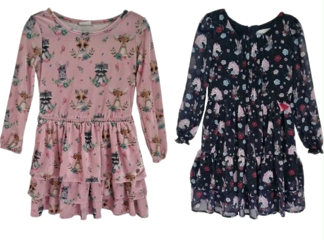 2 x TUTUS & TAMBOURINES Girls Winter Dresses~Size 5 & 6~Simply Gorgeous 🐹🐰