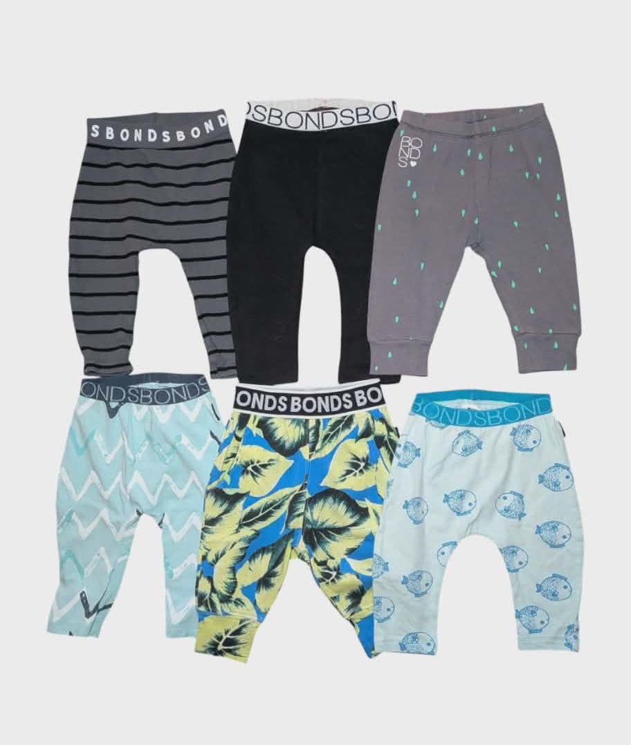 BONDS Size 00~Bundle of 6 pairs of Leggings~Cute prints and boys colours~EUC 💙