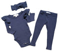 La Sienna Couture Ribbed 3-Piece Set (Headband, Bodysuit & Leggings) – Size 0