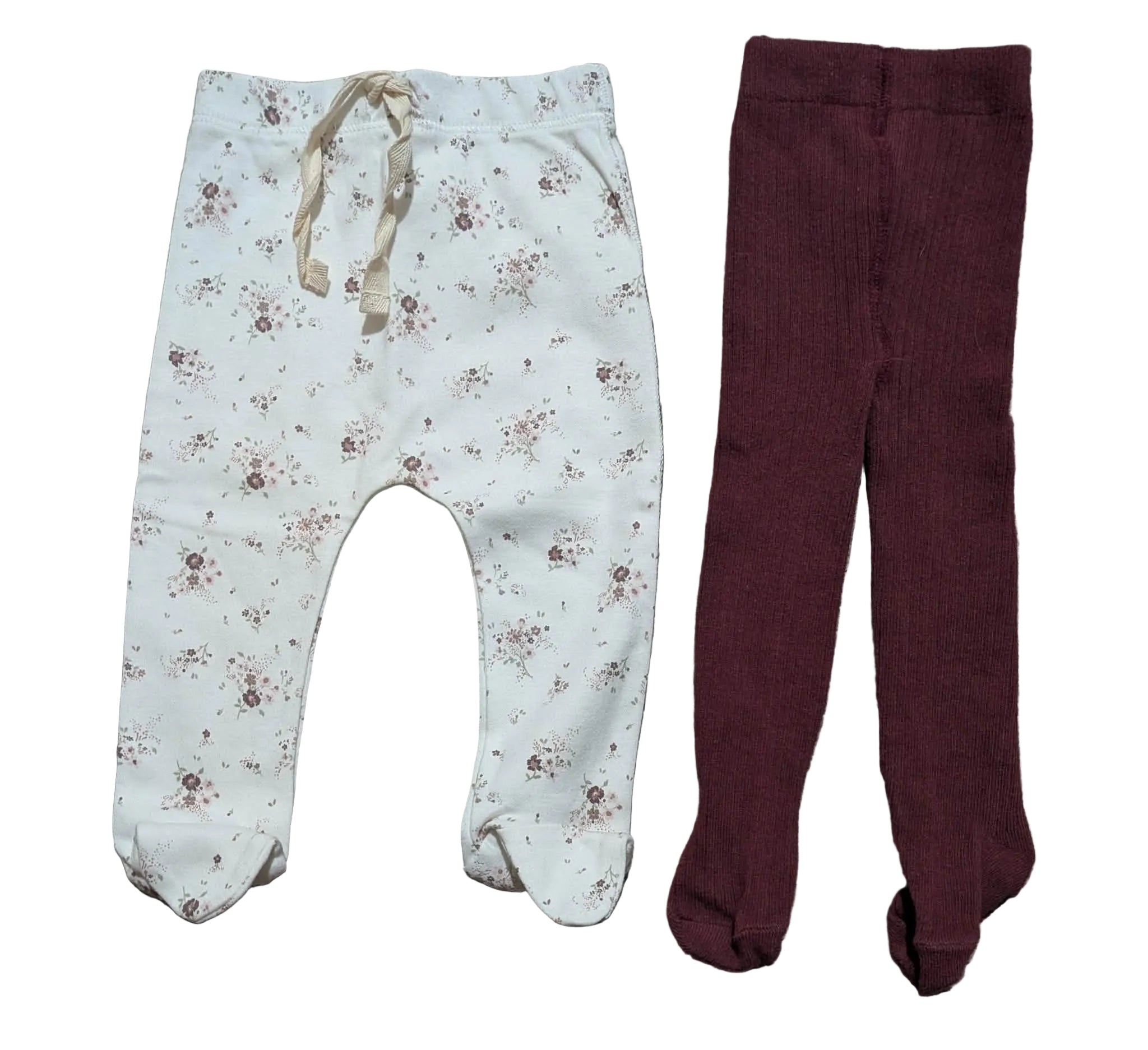 Wilson and Frenchy Floral Footed Pants & Ribbed Tights Set – Size 00