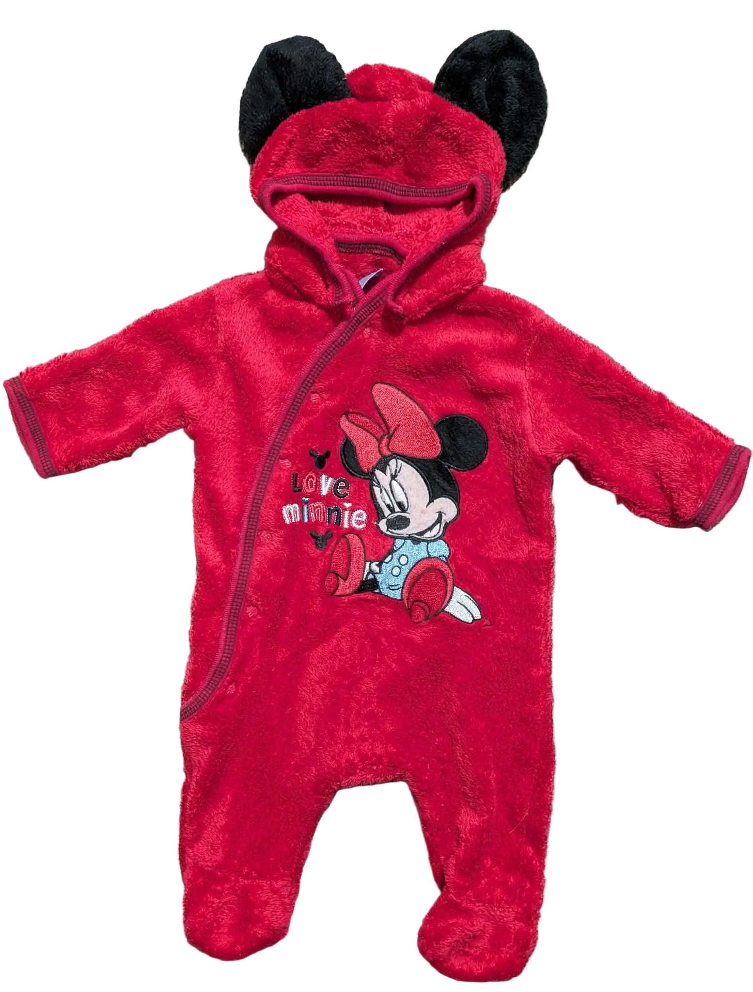 Disney Minnie Mouse Fleece Hooded Onesie – Size 0000