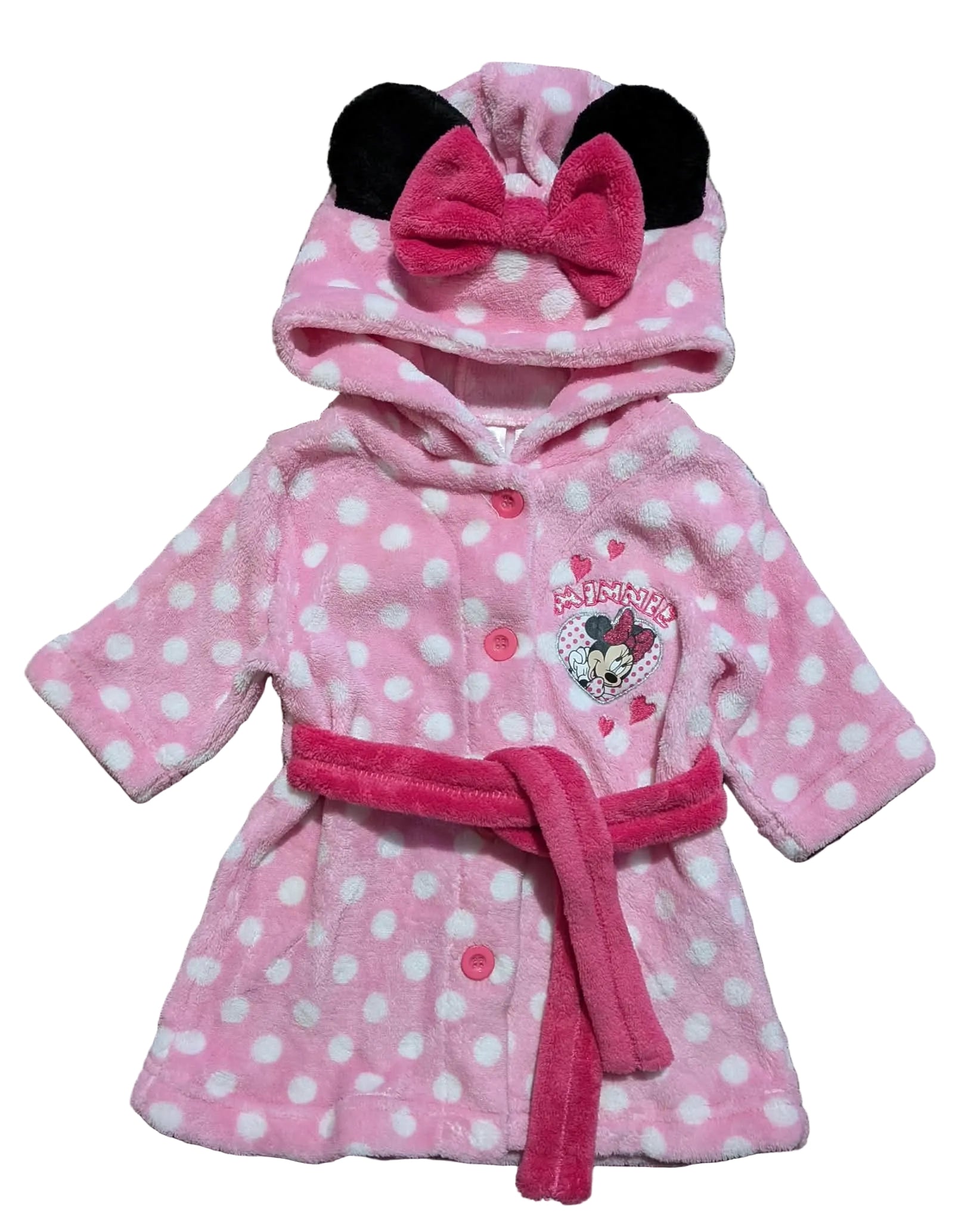 Disney Minnie Mouse Hooded Dressing Gown – Size 00