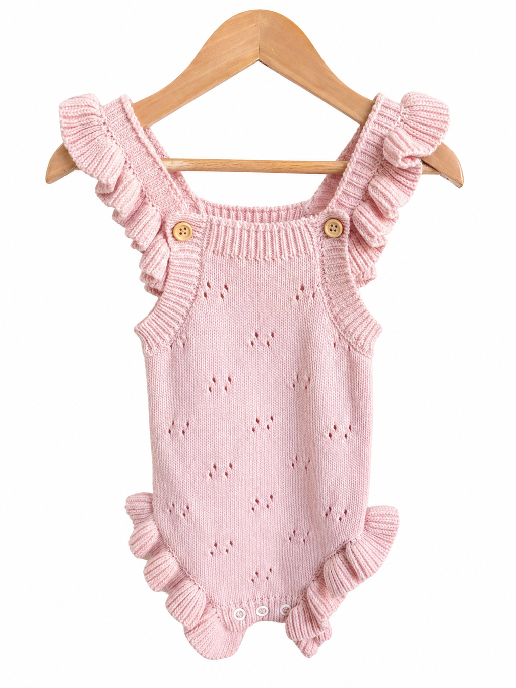 Cosy Cub Knit Romper – Size 000 (0–3 Months) | Blush Pink