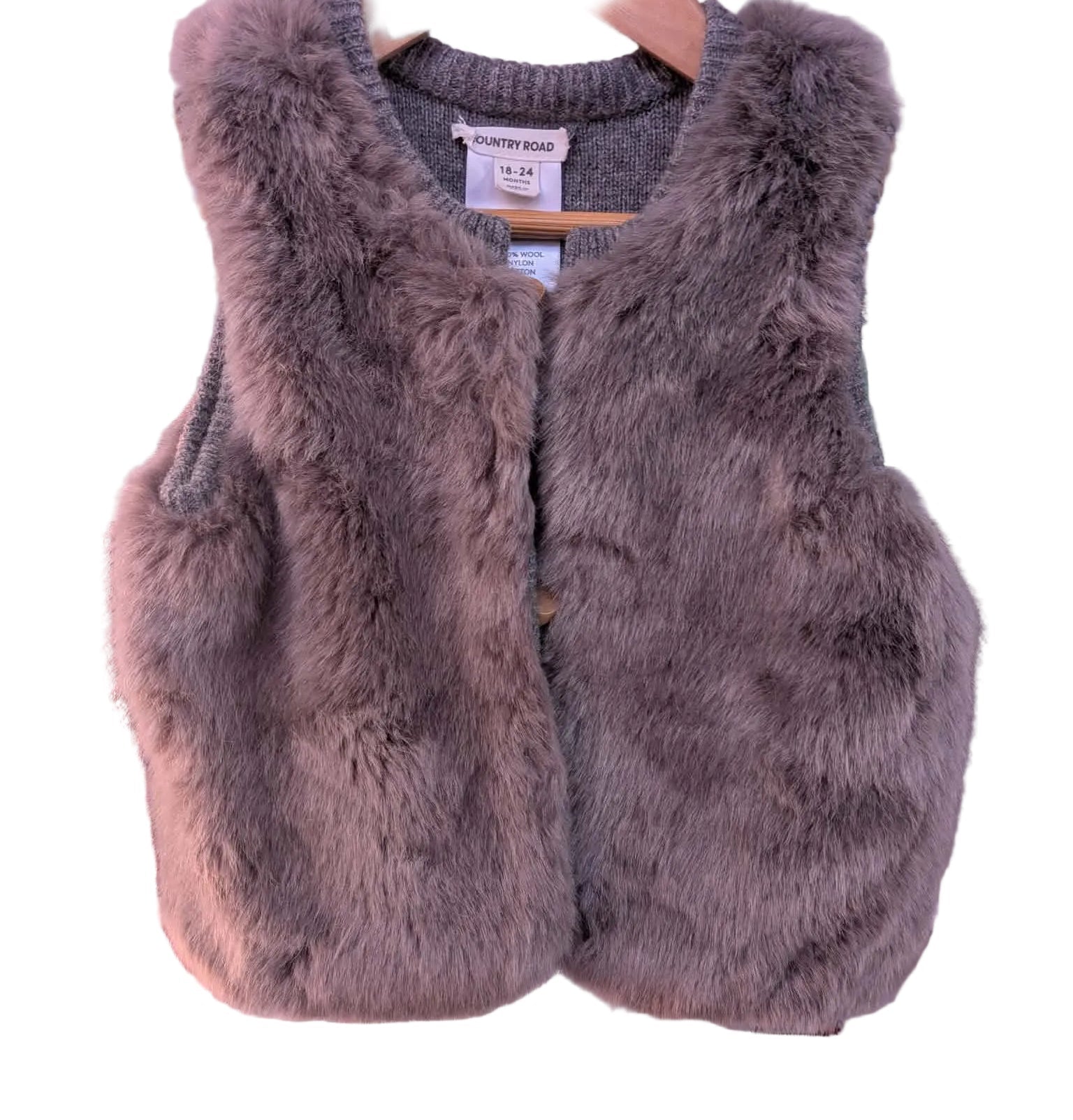 Country Road Faux Fur Vest – Size 18–24 Months