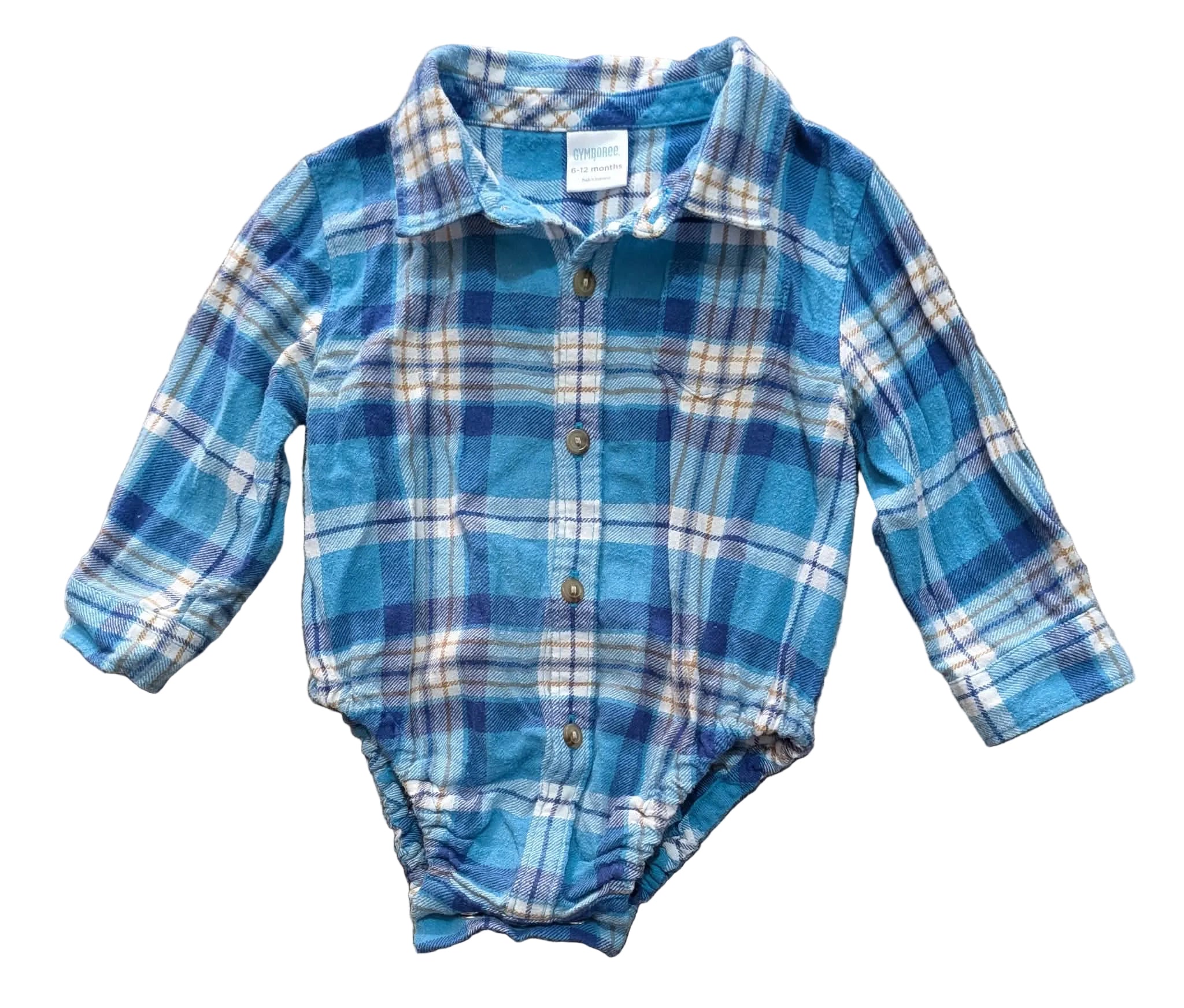 Gymboree Baby Plaid Shirt Bodysuit – Size 6–12 Months