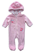 Baby Biz Fleece Hooded Onesie – Size 0000 (Newborn) – Pink