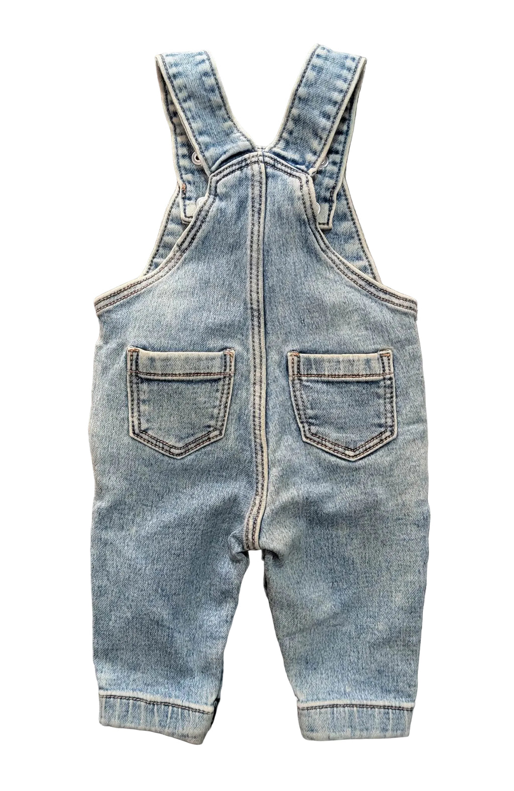 Target Baby Denim Overalls – Size 0–3 Months – Light Wash
