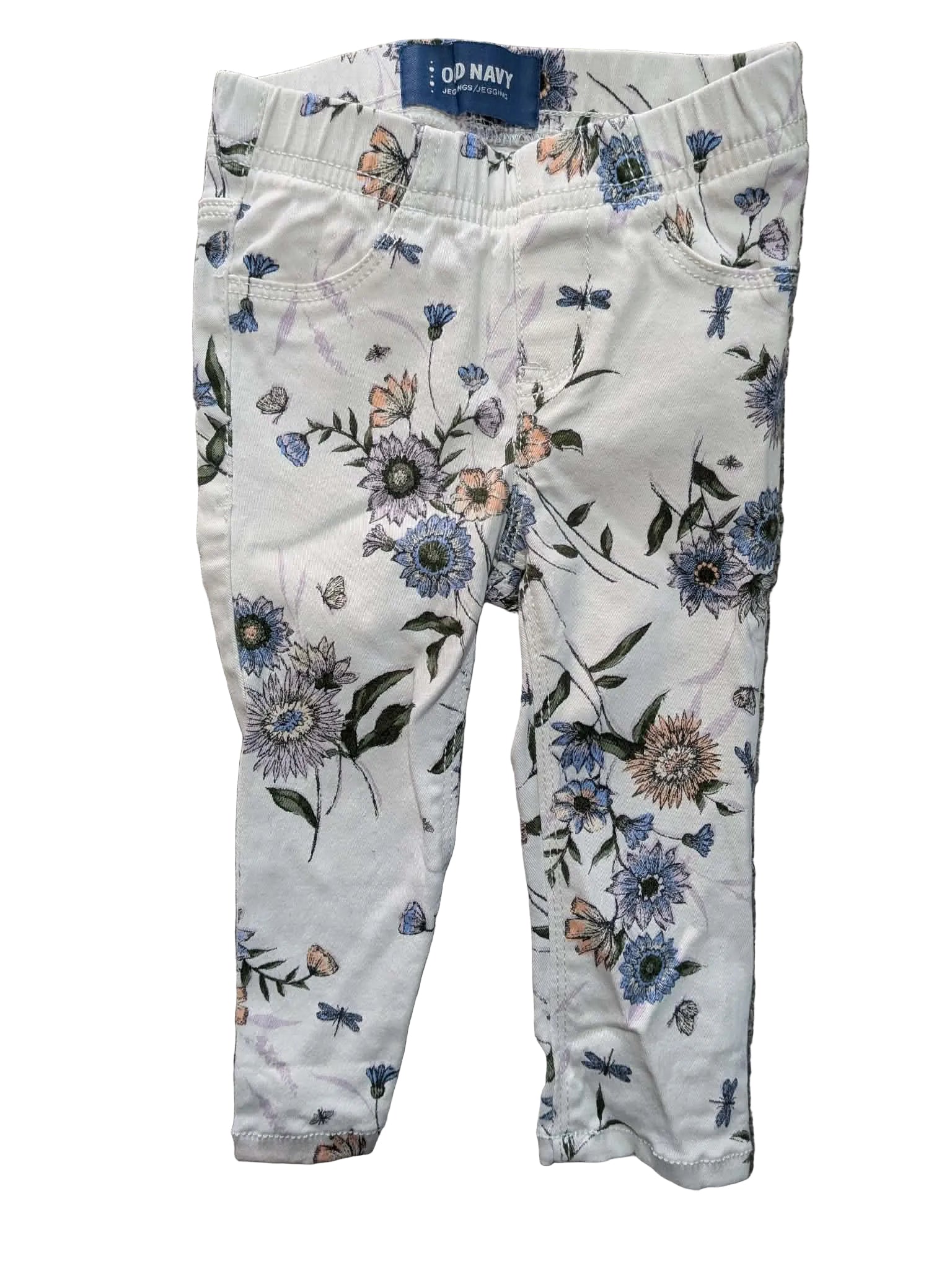 Old Navy Floral Jeggings – Size 6–12 Months
