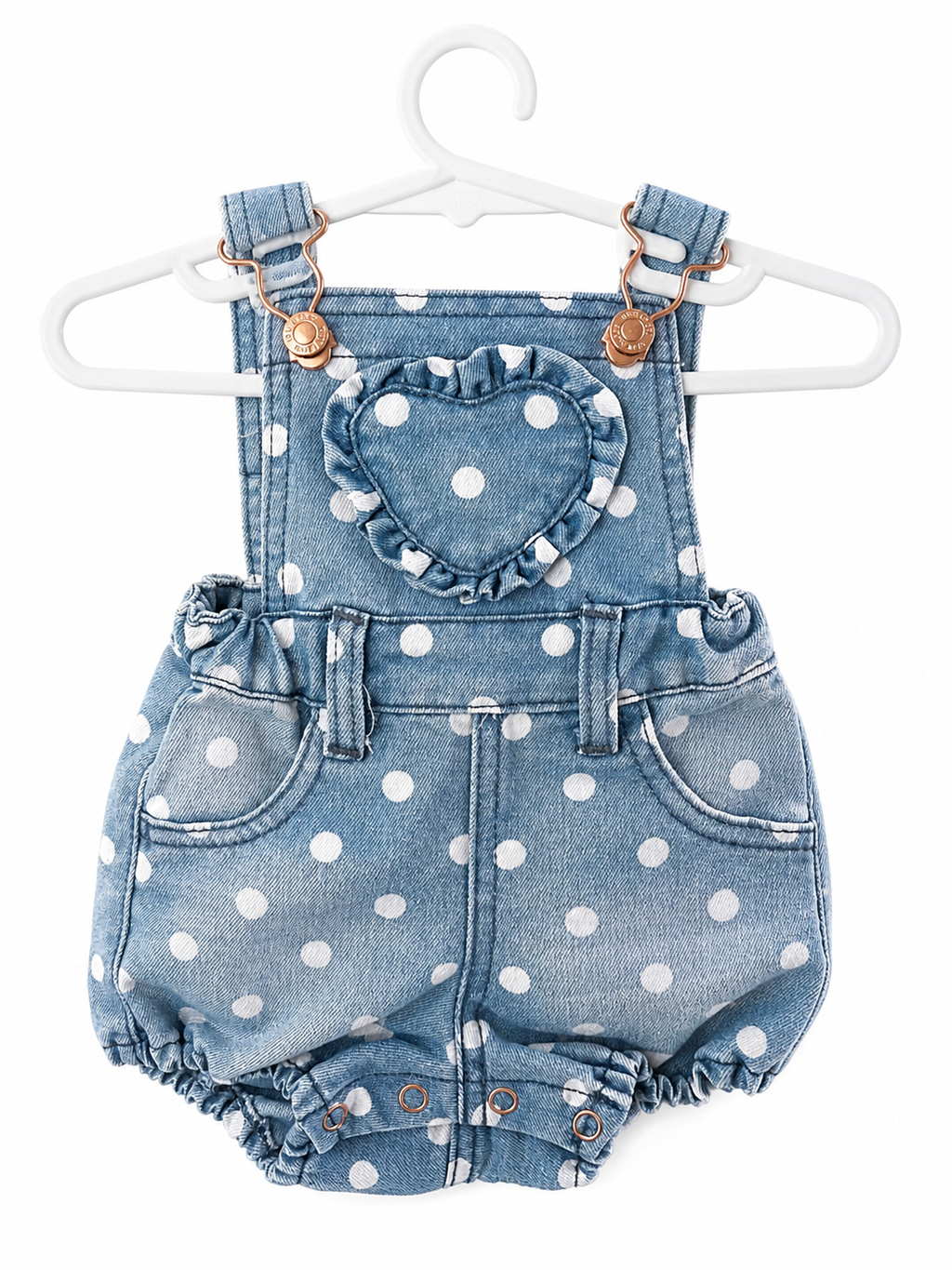 Baby Berry Polka Dot Denim Romper – Size 0000